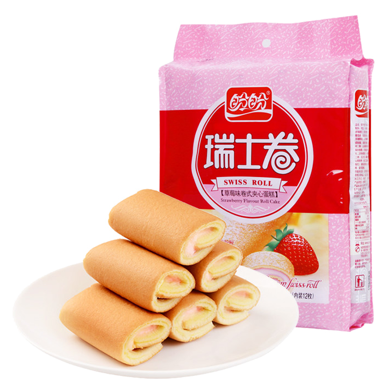 盼盼糕点瑞士卷草莓味240g美味早餐夹心小食参数