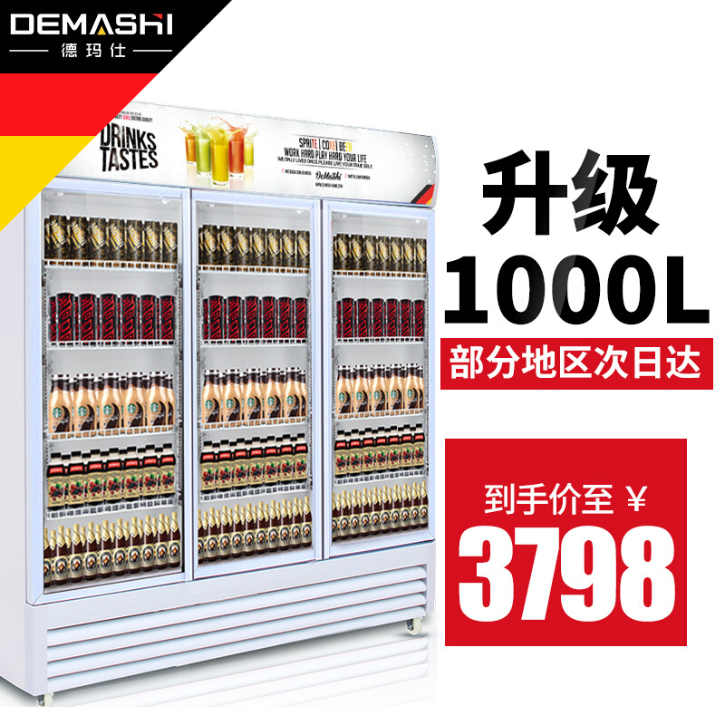 德玛仕（DEMASHI）商用展示柜 冷藏展示柜 饮料展示柜 保鲜展示柜 LG-1100B（雪钰白）高清大图