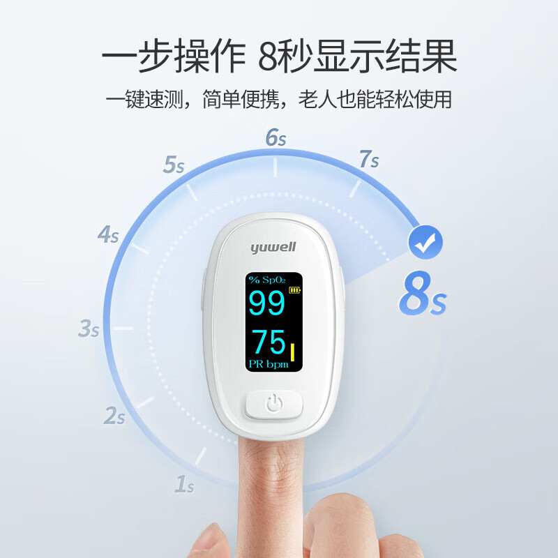 鱼跃(yuwell)指夹式血氧仪血氧饱和度脉搏检测仪器老人医用家用指脉血氧夹 YX306