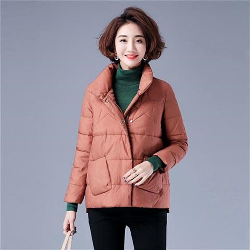百搭中年妈妈棉衣短款冬装新款小个子棉服中老年女小棉袄外套衫伊格