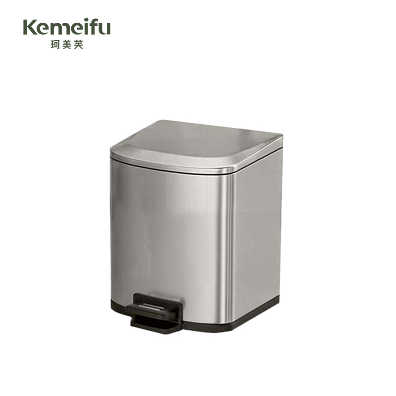 珂美芙 不锈钢翻盖缓降垃圾桶 方型5L 个