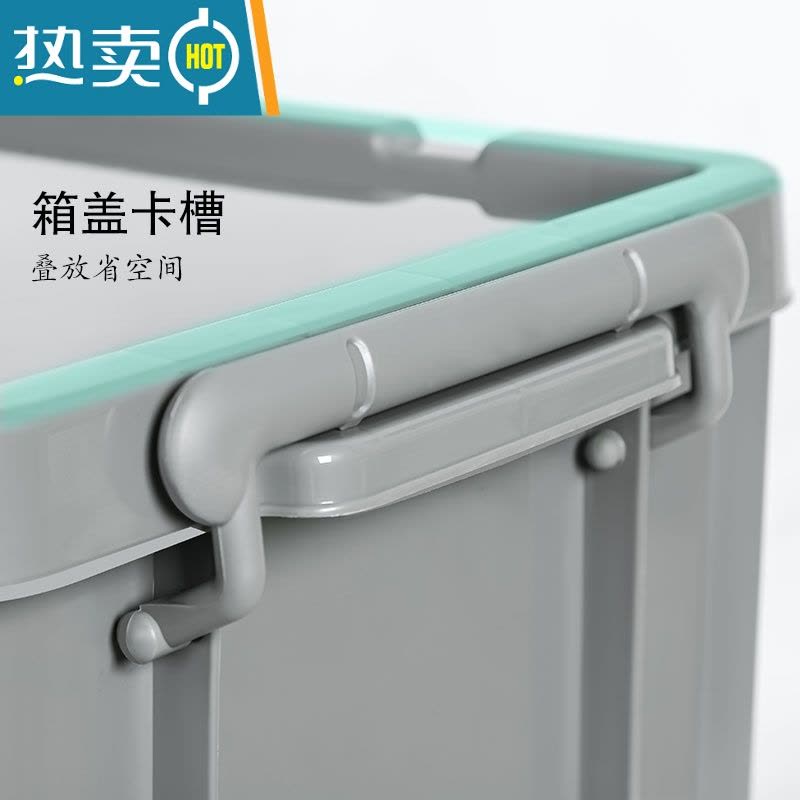 敬平户外露营收纳箱工业风塑料复古野营整理箱子滑轮车载后备箱储物箱图片