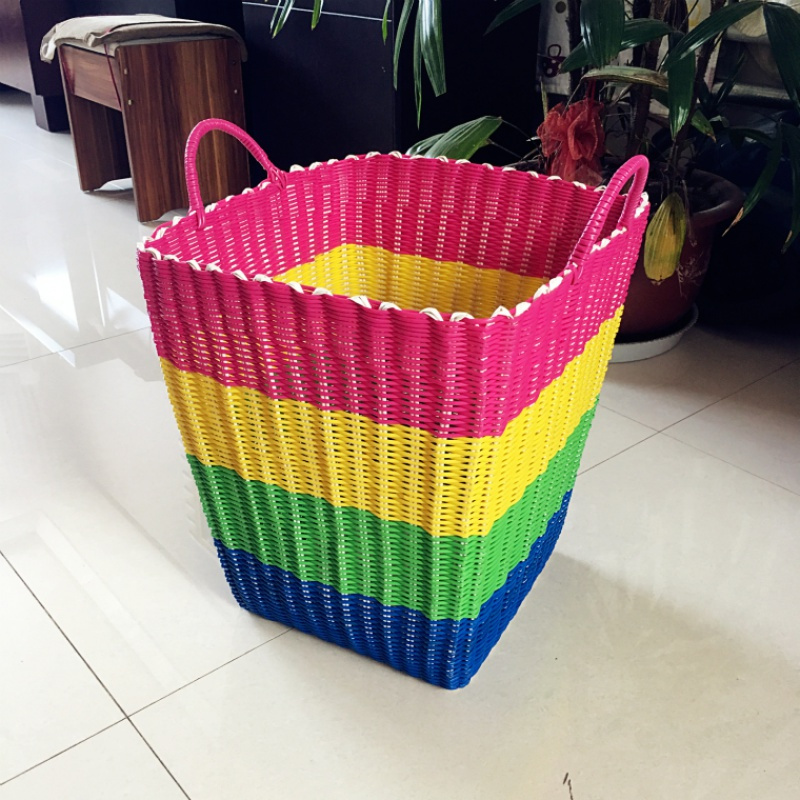 苏宁放心购塑料管编织收纳筐脏衣筐脏衣篮脏衣篓方形脏衣篮新款简约