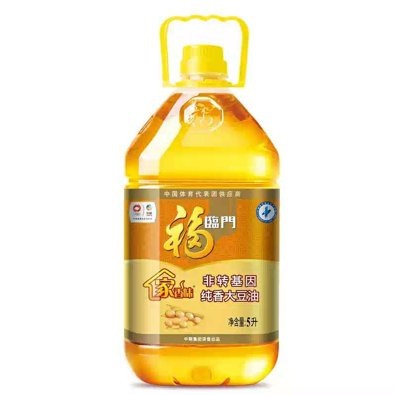 中粮福临门浓香大豆油5L/桶家用食用油物理压榨一级大豆油