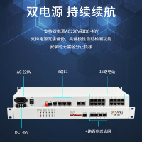 博扬 综合业务电话光端机 8路E1+16路电话+4路百兆以太网 单纤60km 机架式单电源 1对价BY-16P8E4FE