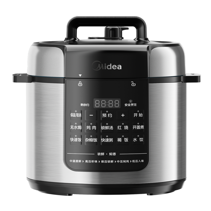 美的(Midea)电压力锅大容量智能预约定时高压锅煮饭煲汤压力锅自动控压多重安全保护高压电饭煲 MY-E6126