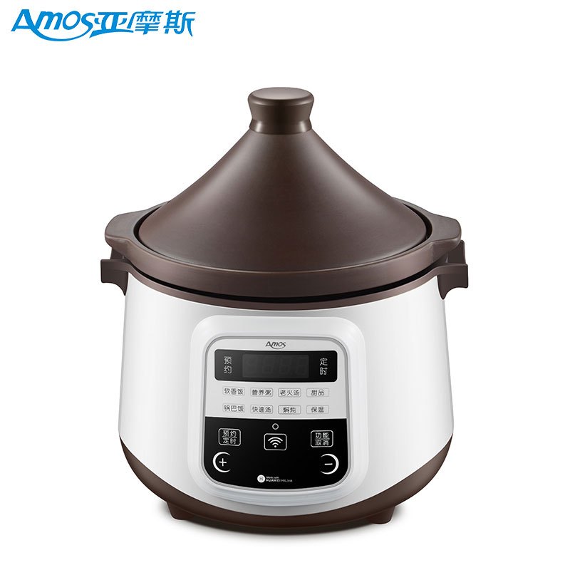 亚摩斯(AMOS)HUAWEI HiLink智能电炖锅APP智能互联4L大容量紫砂内胆智能预约AS-WD40F