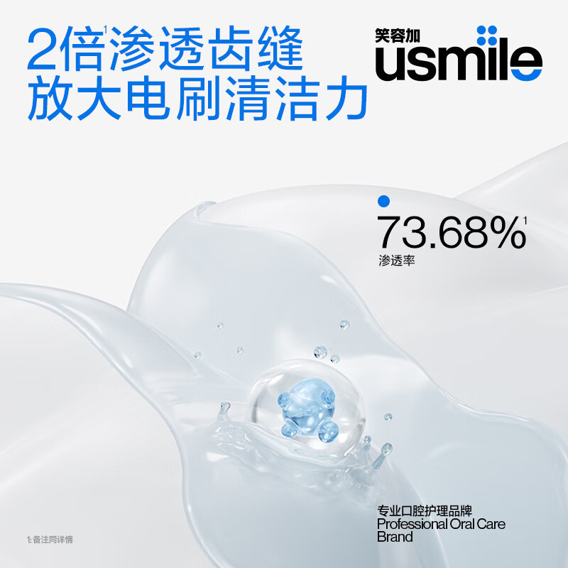 usmile笑容加 声波伴侣净齿牙膏微冽海洋120g*2+花漾桃气170g*2 清新口气 防蛀去渍