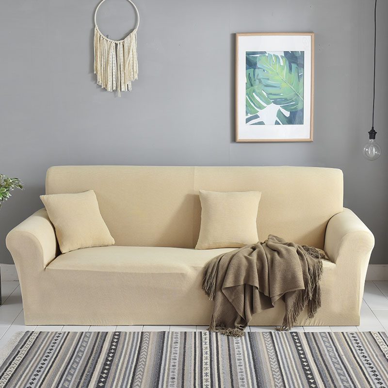 弹力沙发套卍能套四季沙发垫现代简约客厅沙发罩防尘保护罩通用 玛雅黄 M码【双人位140-185cm】