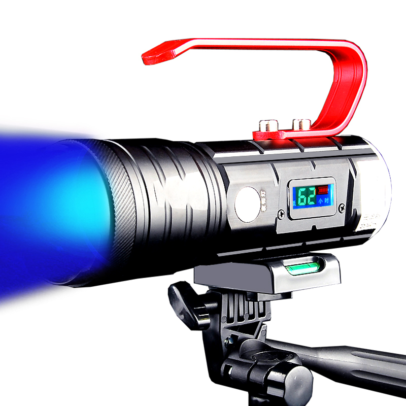 超亮钓鱼灯夜钓灯闪电客蓝光紫光氙气大功率强光鱼灯变焦台钓手电筒