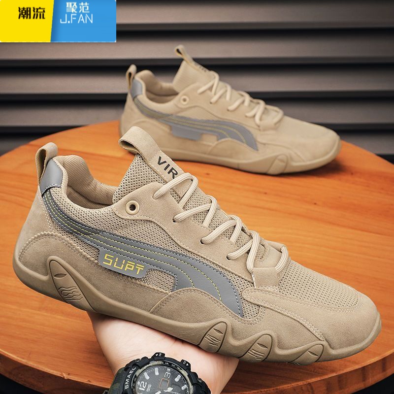 聚范男鞋2024新款夏季透气网面运动休闲工地干活工作防滑轻便劳保潮鞋高清大图