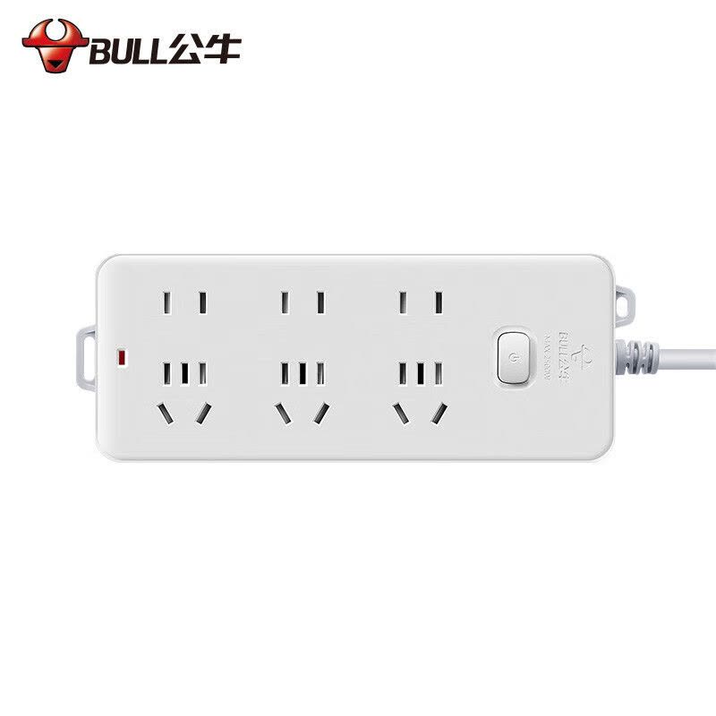 公牛(BULL)新国标插座/插线板/ 接线板/拖线板 GN-402 6位总控全长5米图片