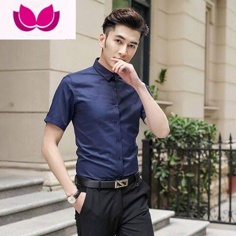 七斓白衬衫男商务正装衬衣男士短袖夏季上班工作修身免烫职业休闲寸衫