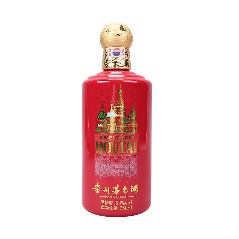 贵州茅台酒 53度 酱香型白酒 茅台走进系列 750ml 走进俄罗斯·莫斯科
