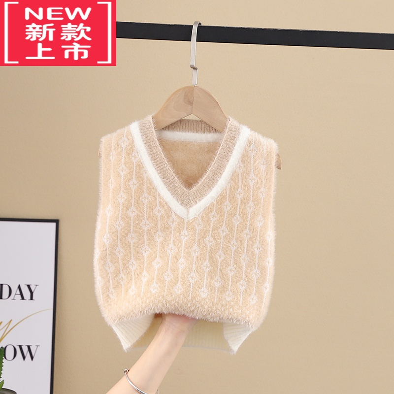 可莉允女童马夹春秋童装宝宝针织背心V领男童外穿毛衣3坎肩条纹休闲马甲