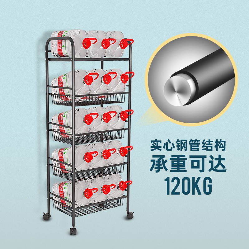 厨房置物架多层落地菜篮子放果蔬菜多功能家用用品收纳架子储物筐收纳层架 三维工匠高清大图