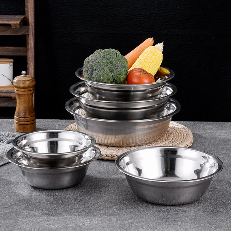 瓦图 不锈钢搅拌盆 汤盆 汤碗 菜盆 打蛋盆 调料盆 24cm5个装高清大图
