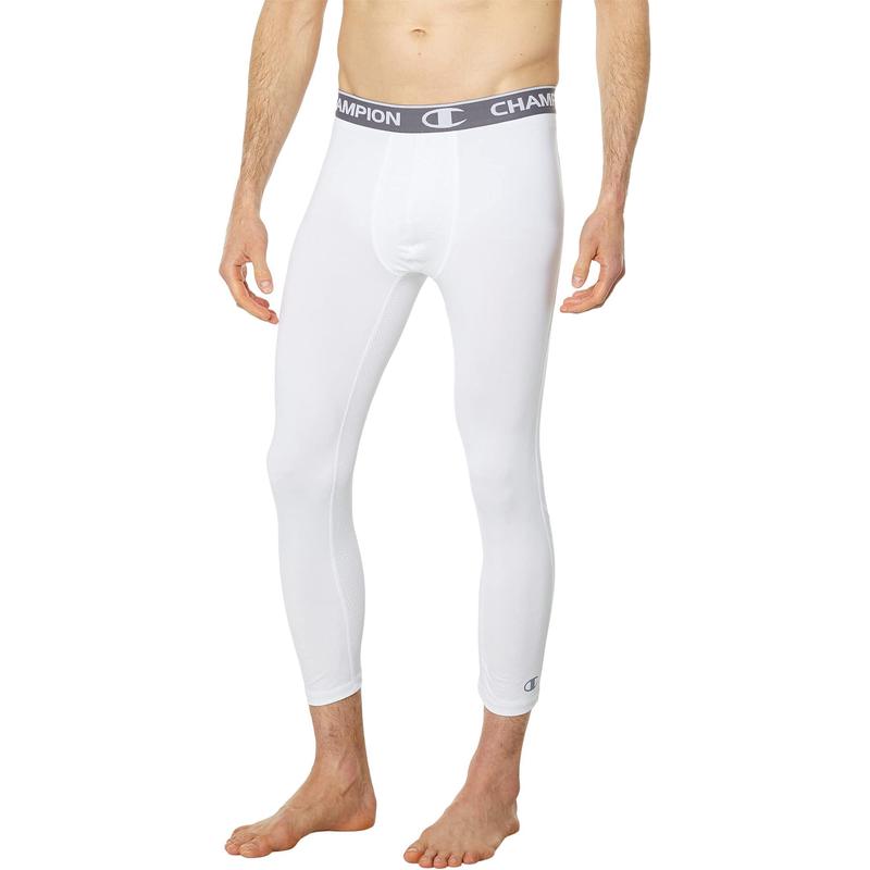 冠军(Champion)男士运动紧身裤回收材料压缩弹力透气拉链开襟长裤