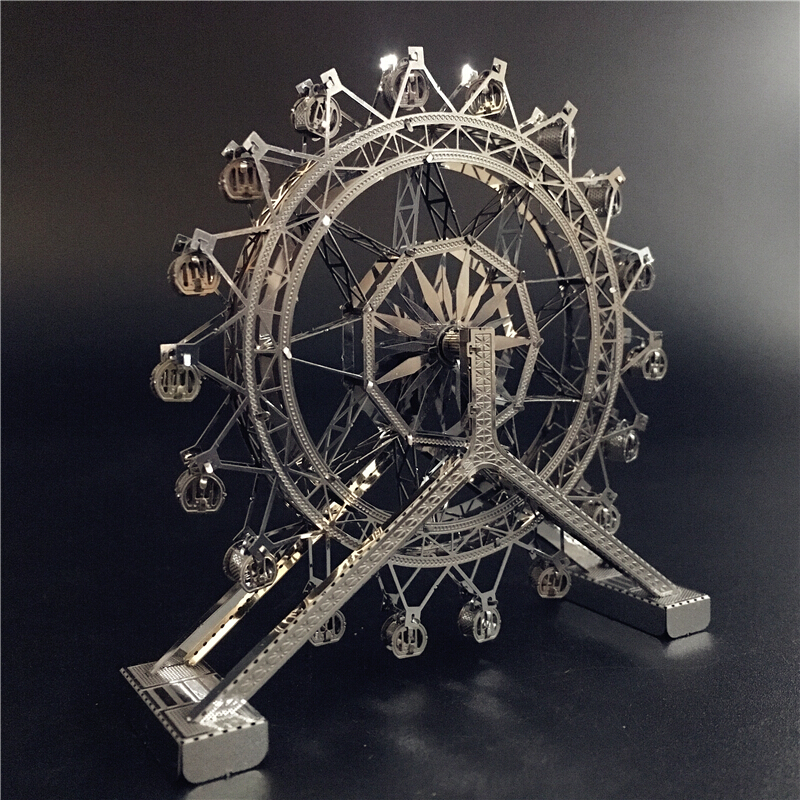 拼酷金属拼图军事建筑模型工具 创意3d立体金属拼装拼插模型玩具拼图DIY装饰工艺品 摩天轮