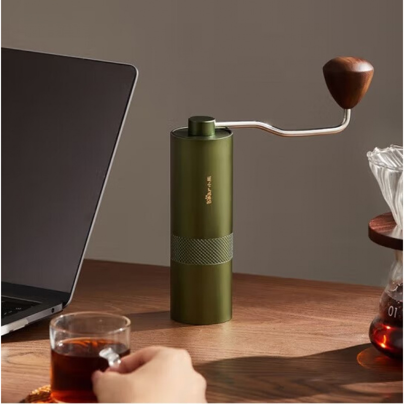 小熊手摇磨豆机CX-D0032磨咖啡豆便携全自动研磨器全金属机身新款 绿色 CX-D0032