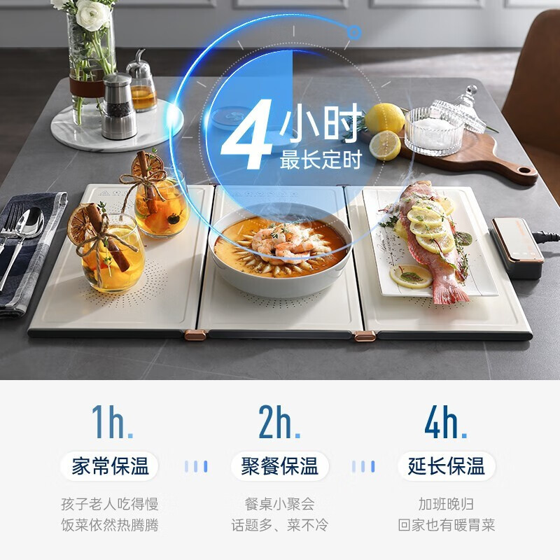 摩飞电器 三折叠暖菜板 多功能饭菜加热板 MR8300白高清大图