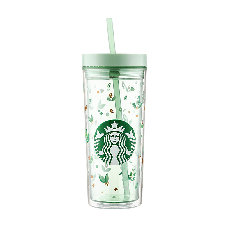 星巴克(STARBUCKS) 11149179 绿野秘境款清透吸管杯杯 473ml 水杯 (计价单位:个) 绿色