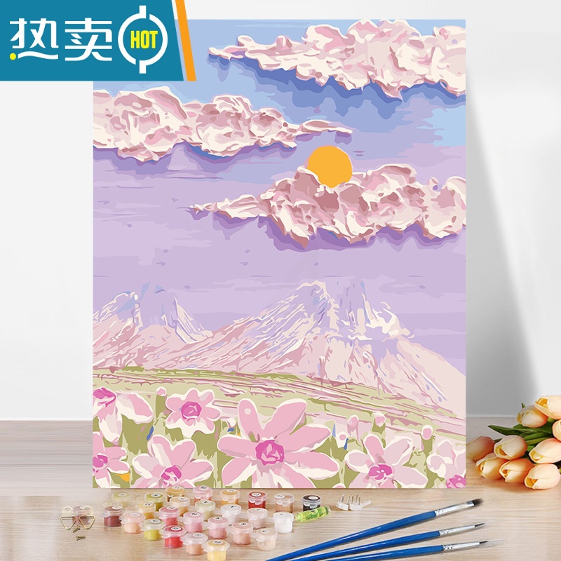 敬平diy数字油画手工涂色风景装饰油彩画填充手绘填色画画富y富高清大图