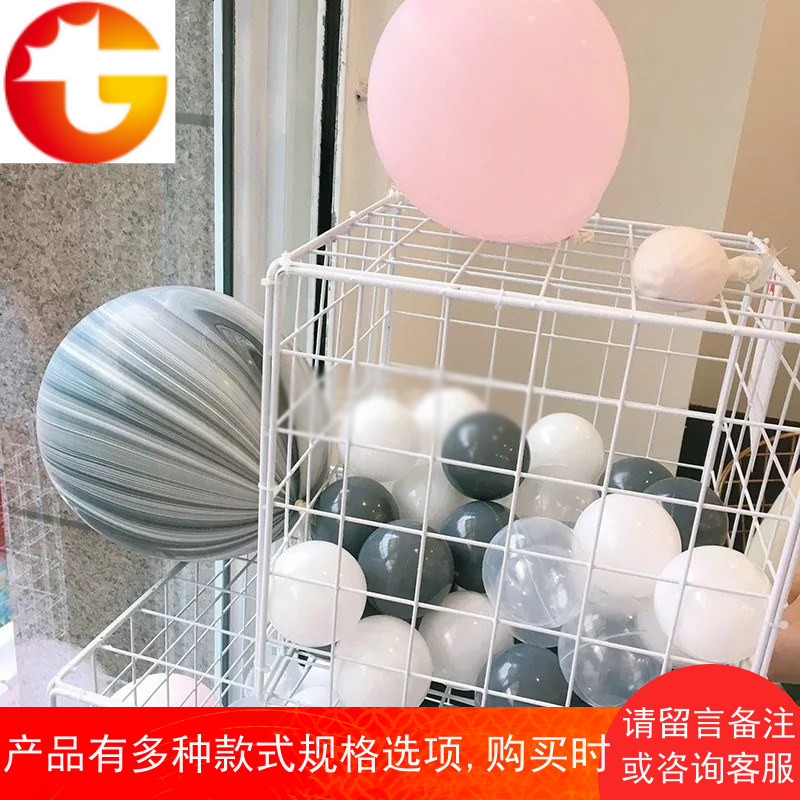铁艺网格海洋球网红泡面小食堂店铺照片墙装饰波波球展示台奶茶