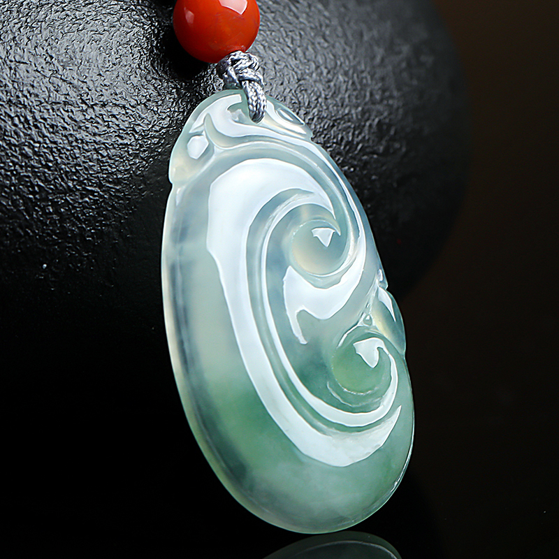 印象眸 翡翠吊坠 飘绿玉如意女款玉石挂件 附送证书