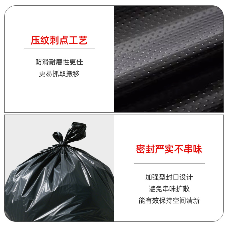 耐森驰 NQL-D03 强韧加厚型垃圾袋3.5丝50cm*60cm 50只/包 垃圾袋(计价单位:包)黑高清大图