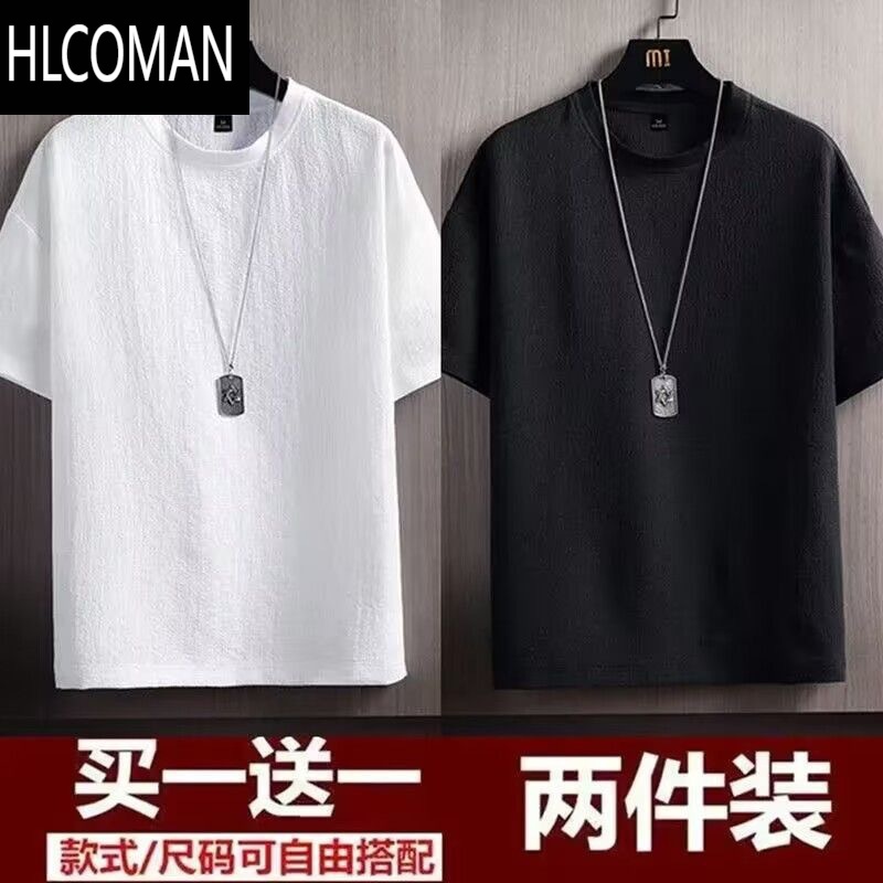 HLCOMAN短袖t恤男薄款速干夏季潮流男士宽松衣服男休闲百搭国风T恤短袖男高清大图
