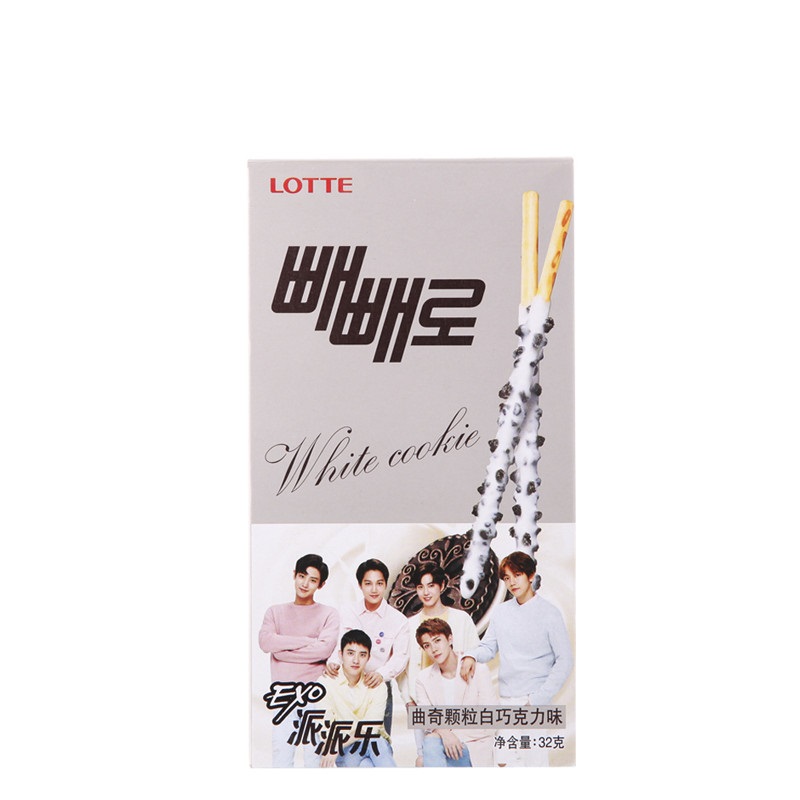 韩国进口 乐天派派乐 曲奇颗粒白巧克力味饼干棒32g