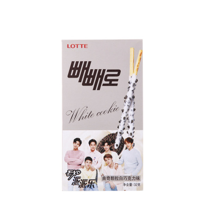 韩国进口 乐天派派乐 曲奇颗粒白巧克力味饼干棒32g
