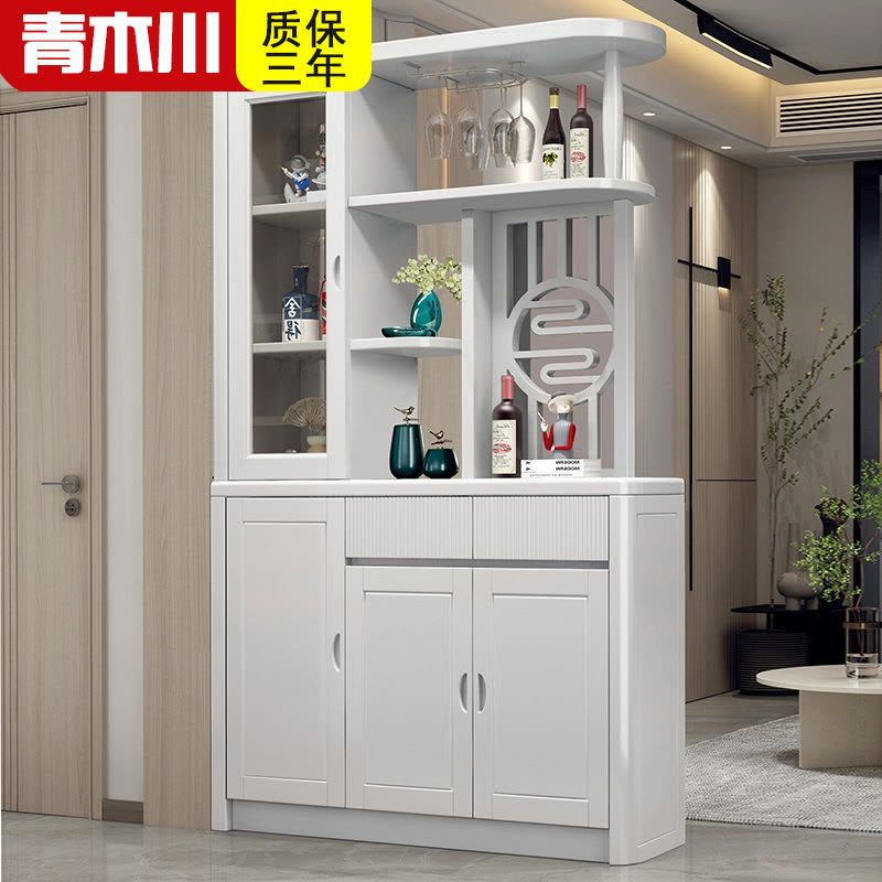 青木川实木酒柜鞋柜一体靠墙双面客厅餐厅家用入户玄关柜隔断遮挡储物柜图片