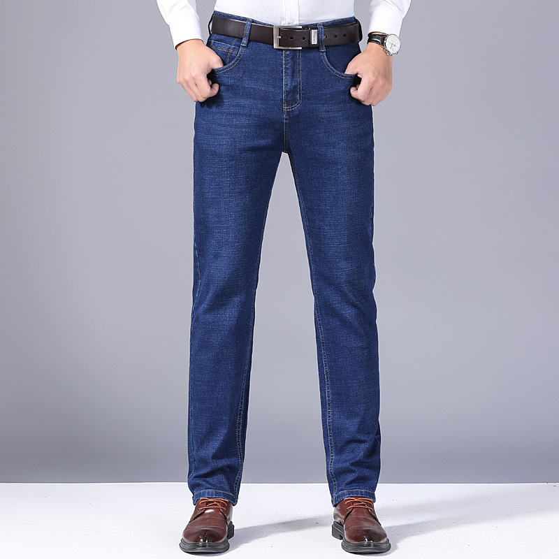 啄木鸟牛仔裤男士宽松夏季直筒2025年新款春秋四季加绒弹力长裤男高清大图