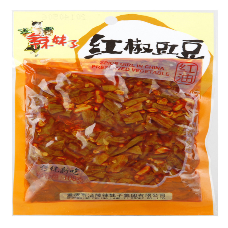 辣妹子红椒豇豆108g袋装 辣味 榨菜 下饭菜 面条泡面好搭档