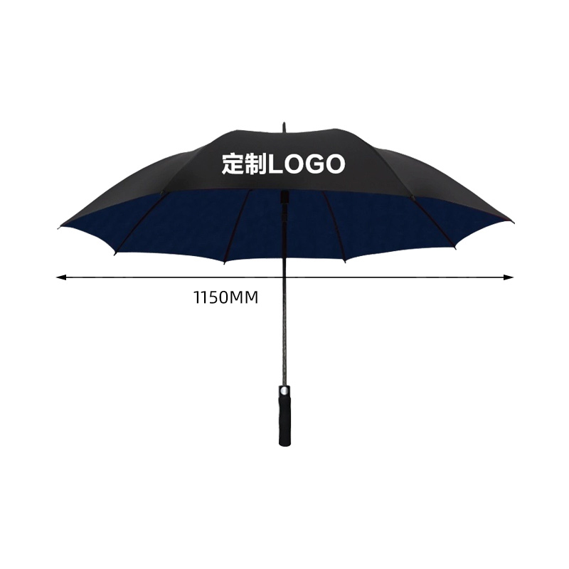 翌嘉 YJ5081608全纤维双层雨伞 可定制logo可印图案 外黑内藏青色 伞直径115cm 10把起订高清大图