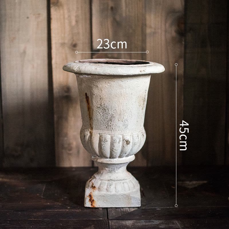 美帮汇古旧锈痕罗马柱盆大型花盆花瓶装饰摆件庭院花园橱窗陈列 C款 大图片
