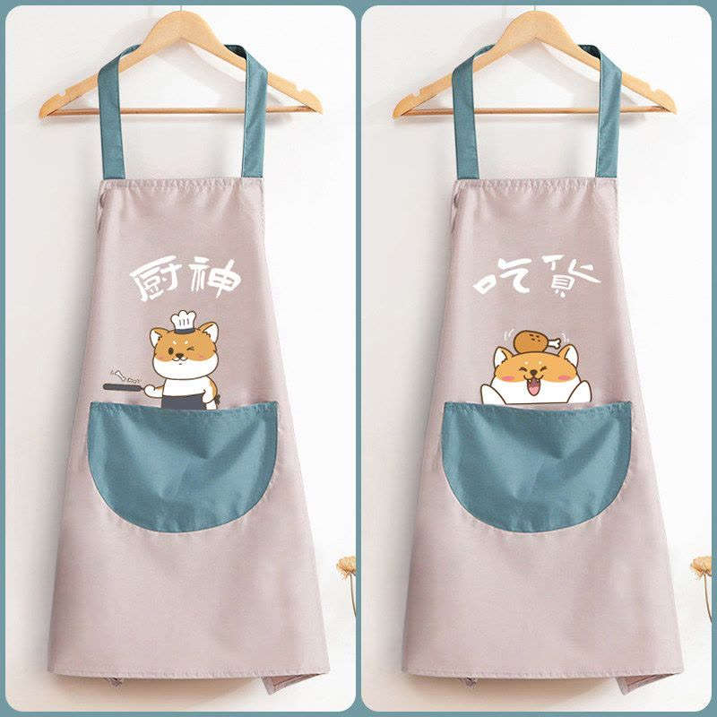 围裙家用厨房防水防油女夏季薄款工作服卡通可爱日系韩版做饭围腰图片
