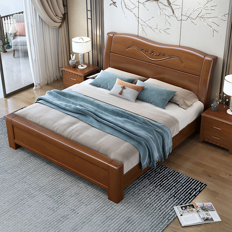 臻远ZY-SMC-121 现代简约实木床双人床 1.8米简约床