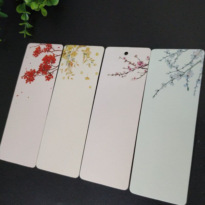 创意空白自制书签材料包古典中国风梅兰竹菊学生用手写手绘卡图片