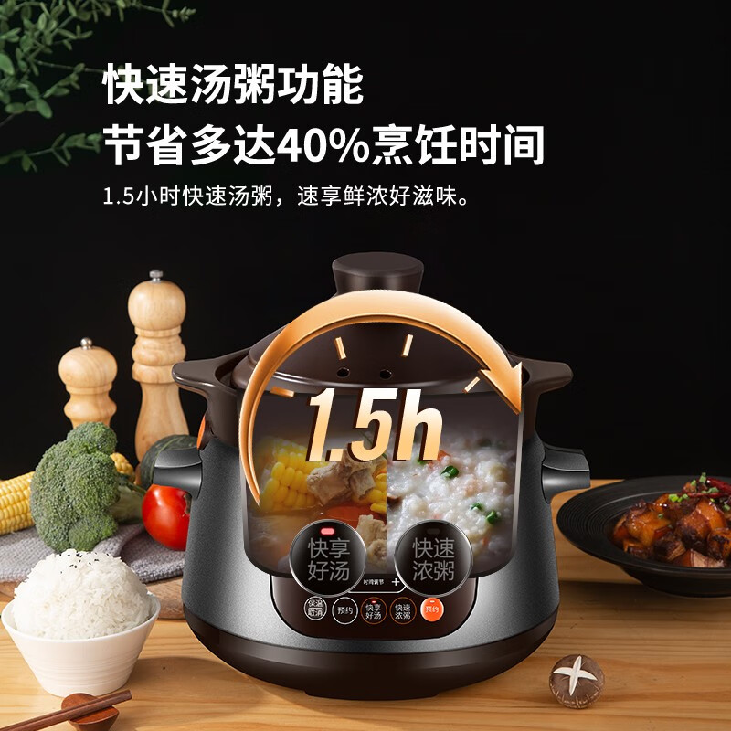 苏泊尔(SUPOR) 精控快速炽陶电炖锅 4L大容量 TG40YC5(可定制LOGO)高清大图