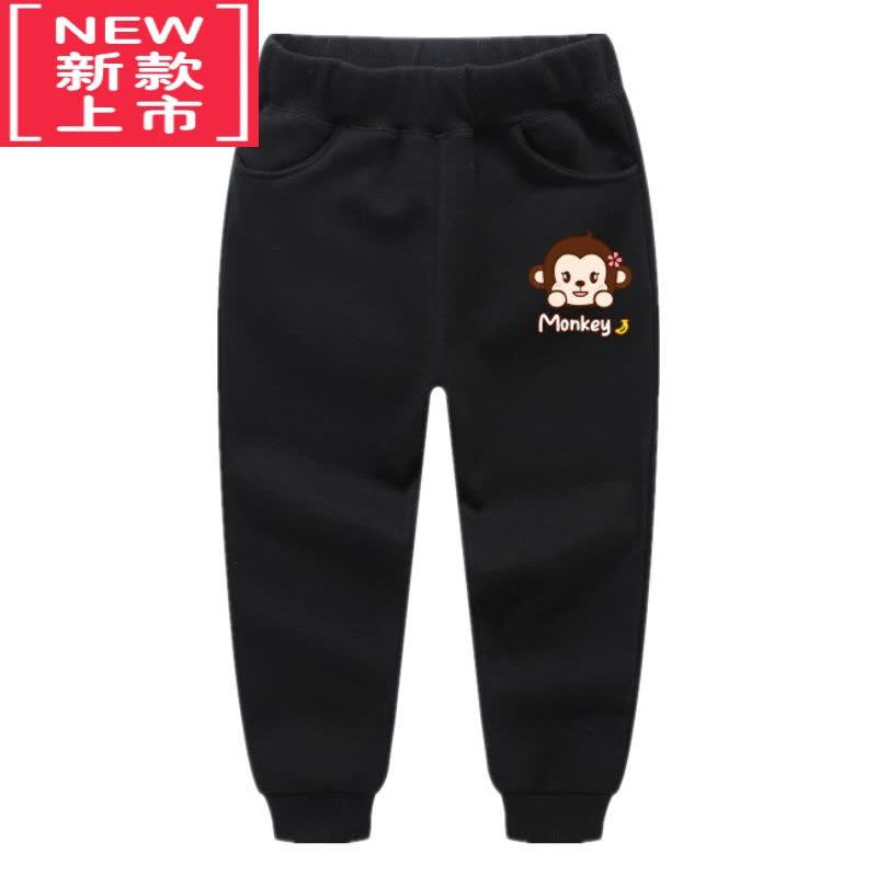 可莉允男童加绒加厚裤子春装2022新款儿童运动裤韩版潮小童保暖卡通3岁6保暖裤图片