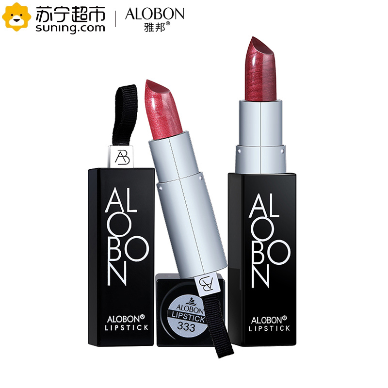 雅邦（ALOBON）晶润魅惑黑管口红3.8g（不易脱色不易沾杯 保湿滋润 310芭比粉红 珠光）