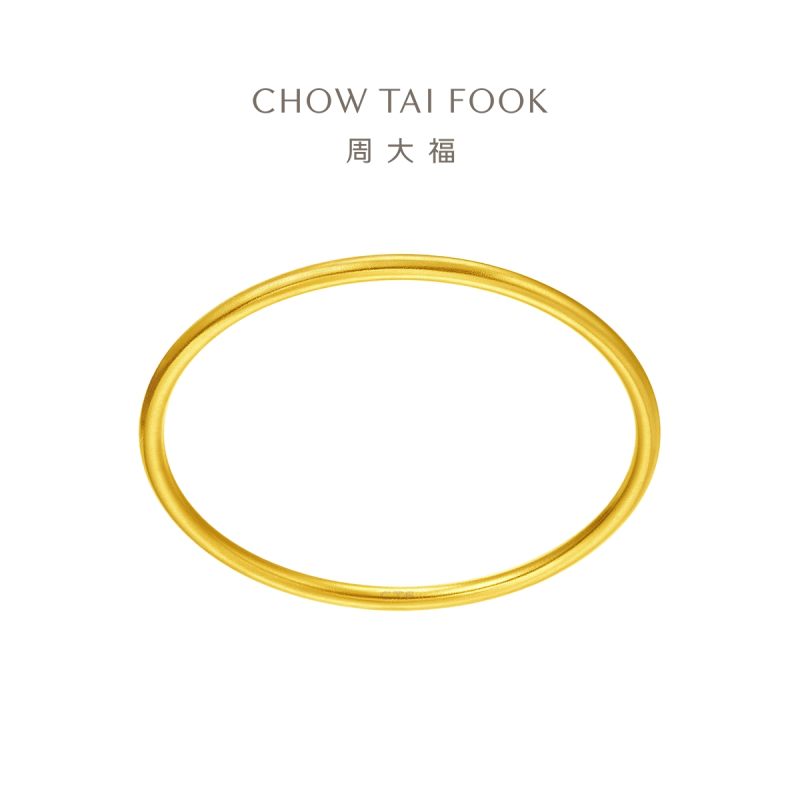 周大福传承系列经典福镯足金黄金手镯计价(工费:1880元)F217945精选
