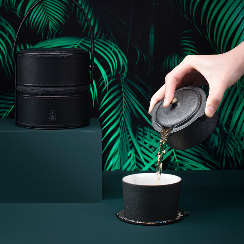 万仟堂(EDENUS) 旅行茶具套装一壶一杯一杯垫一便携包天时地利 快客杯 150ml+160ml/套高清大图
