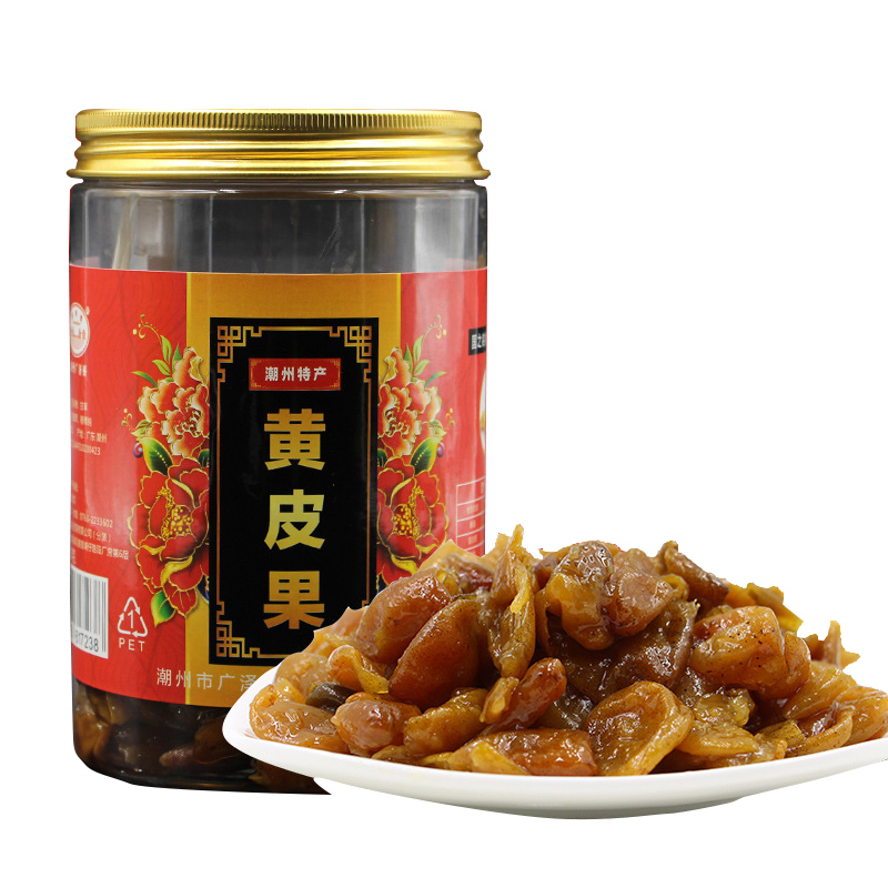 广济桥食品 正宗特产蜜制黄皮果肉无核蜜饯零食黄皮豉 500g罐装 潮州三宝