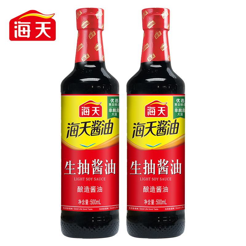 海天生抽酱油500mlPET*1瓶装家庭厨房调味上色炒菜焖炖高清大图