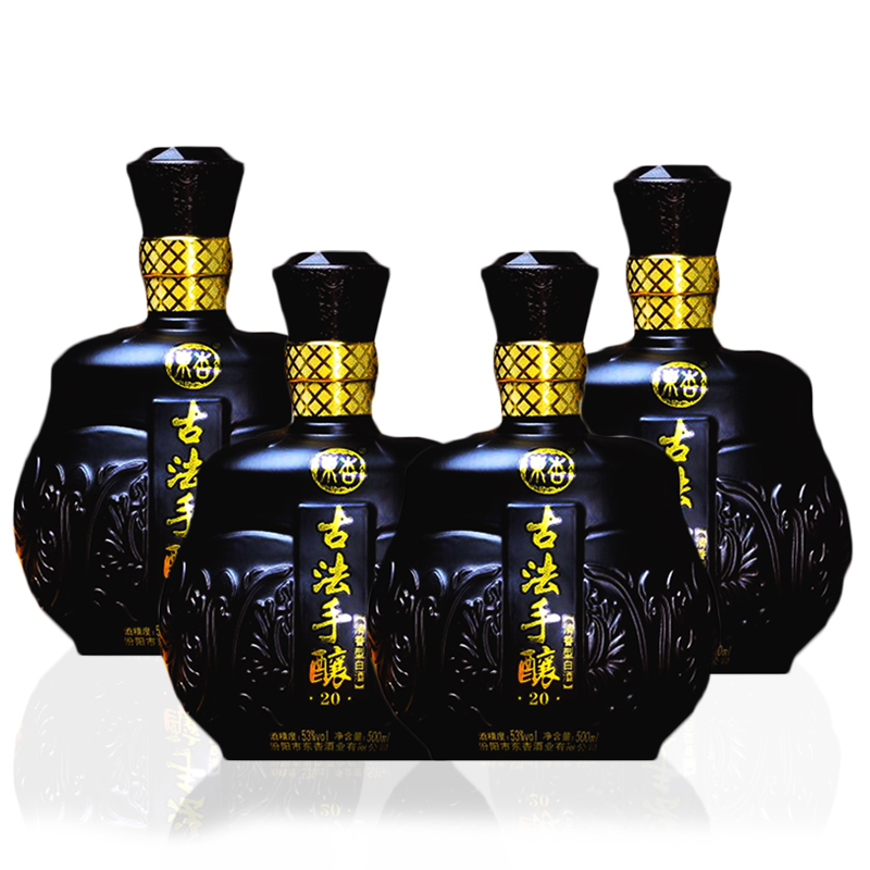 東杏古法手酿20 东杏53度白酒 500ml 4瓶 整箱 纯粮酿造 清香型白酒