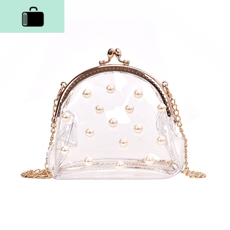 夏天透明小包包女包新款2020小清新韩版洋气仙女果冻贝壳包斜挎包NEW LAKE女斜挎包高清大图